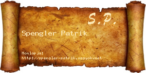 Spengler Patrik névjegykártya