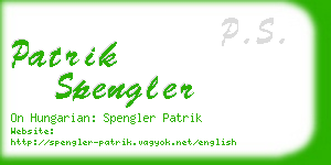 patrik spengler business card